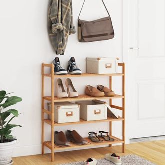 vidaXL Zapateros Madera Maciza Nogal 2 Unidades 69x27x41 Cm Vidaxl