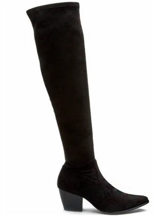 Matisse Footwear Womens Broadway Block Heel Over The Knee Boot In Black