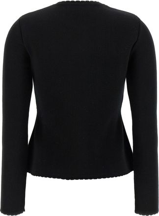 Moschino Merino Wool with Chain Detail Cardigan - Black