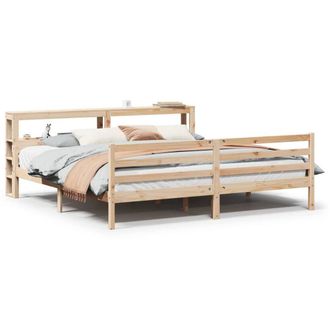 Berkfield Home Bed Frame with Headboard without Mattress 200x200 cm in Light Tan