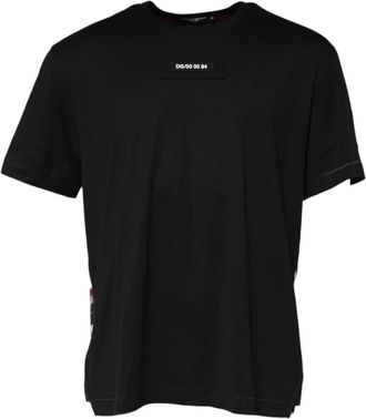 Dolce & Gabbana T-shirt met ronde hals - Heren - T-shirts - Zwart - 3XL - Katoen - Tops