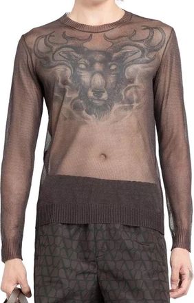Valentino Mens Brown Silk Sweatshirt Clothing