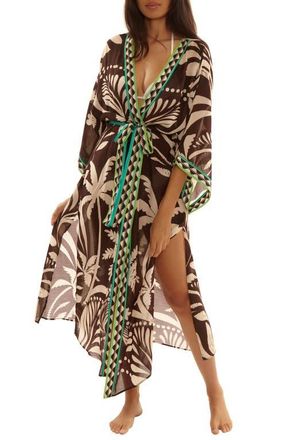 Trina Turk Syros Cover-Up Wrap in Brown Multi at Nordstrom, Size X-Large