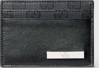 Gucci Card Case With Metal Tag, Black