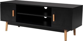 Happy Garden Mueble TV estilo escandinavo negro con dos puertas