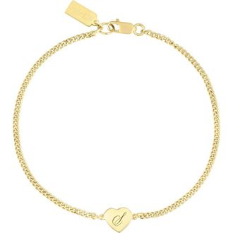 Set & Stones Emerson Initial Heart Bracelet in Gold /S at Nordstrom