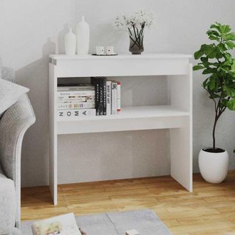 vidaXL Tavolino Consolle Bianco 80x30x80 cm in Legno Multistrato - Vidaxl