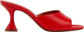 Amina Muaddi Nappa Red Lupita 70 Sandals, Brand Size 36 ( US Size 6 )