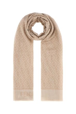 Fendi Cappuccino Silk Blend Scarf