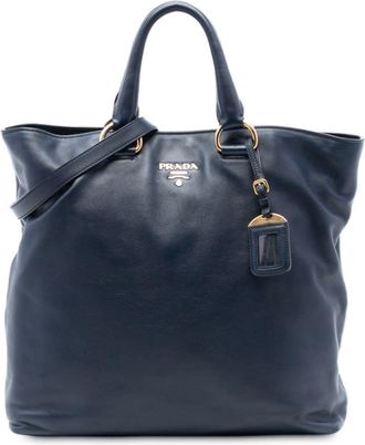 Prada Pre-owned Prada Soft Calf Open Convertible Tote QBSH9ELMU6E9G4BS