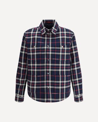 Gucci Padded tartan cotton jacquard Shirt Male 46