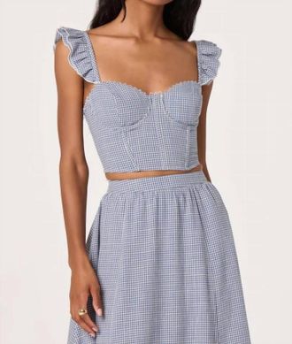 Astr Wedelia Corset-Lace Bustier Top In Blue