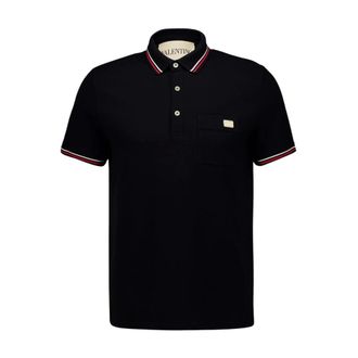Valentino Garavani Heren, Tops, Zwart, Maat: L Piqu&eacute;