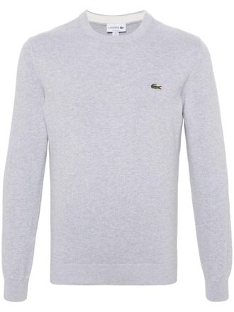 Lacoste m&eacute;lange-effect cotton jumper - men - Cotton - 3 - Grey