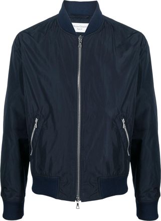 Officine Générale shimmer zip-up bomber jacket - men - Polyester - M - Blue