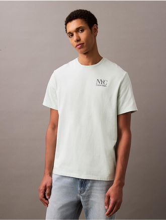 Calvin Klein Jeans Calvin Klein Mens NYC Logo Graphic Classic T-Shirt - Green - XL