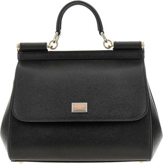 Dolce & Gabbana Borsa Sicily grande in pelle Dauphine - - Bags - Donna - Nero - ONE SIZE