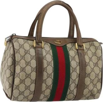 Gucci Pre-owned Handbags, female, Beige, Size: ONE SIZE Pre-owned Vintage Canvas Handbag