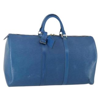 Louis Vuitton Pre-owned Weekend Bags, female, Blue, Size: ONE SIZE Pre-owned Vintage Leather Weekend Bag