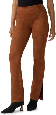 Sanctuary Abbey Slit Hem Faux Suede Pants in Caramel Ca at Nordstrom, Size Medium