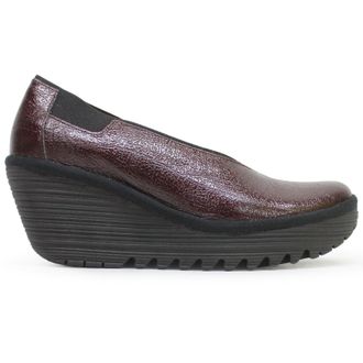FLY London YOZA438FLY Rock Leather Womens Comfort Shoes - Burgundy - Size:UK 7