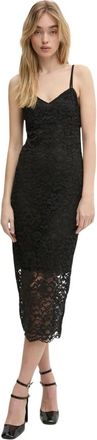 Blugirl Lace Midi Jurk - Dames - Casual kleedjes - Zwart - S - Katoen - Kleedjes