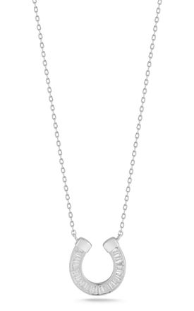 Glaze Jewelry Sterling Silver Baguette Horseshoe Necklace