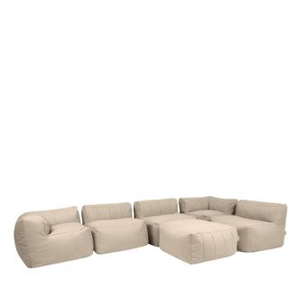 Icon Brand Puf sof&aacute; modular 6 piezas interior y exterior en olefina beige