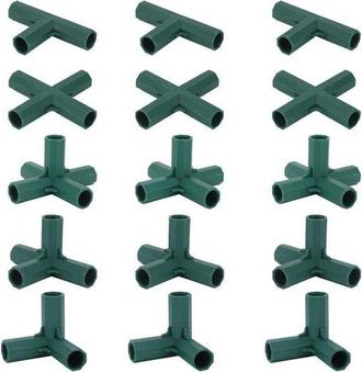 OEM Juego De 15 Conectores Para Marcos De Invernadero, Conectores De Esquina Para Marcos De Jard&iacute;n, Varilla Helicoidal De 16 Mm, 4 Tipos, Soporte Robusto 