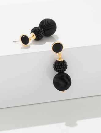 Talbots Martha Linear Earrings - Black/Gold - 001 Talbots