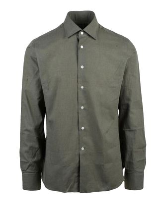 Borriello Green Cotton Linen Shirt