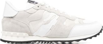 Valentino Garavani Rockrunner Camouflage leather low-top sneakers - men - Viscose/Calf Suede/Rubber/Fabric - 39 - White