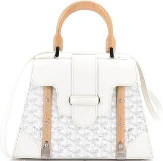 Goyard Saigon Top Handle Bag Coated Canvas with Leather PM