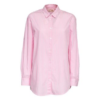 MC2 Saint Barth Shirts, female, Pink, Size: M Striped Button-Down Shirt