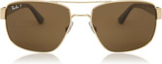 Ray-Ban RB3663 Polarized 001/57 Mens Sunglasses Gold Size 60