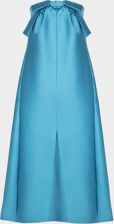 Bernadette Jacques Strapless Bow Overlay Satin Gown