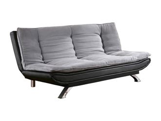 VENTE-UNIQUE.COM Sof&aacute; cama poli&eacute;ster 3 plazas gris 176x86cm