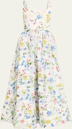 Alice & Olivia Chara Square-Neck Maxi Dress