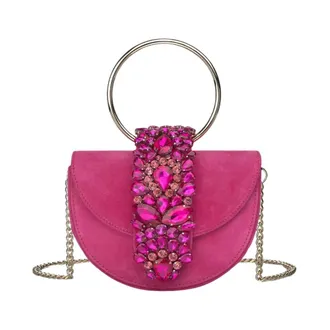 Alma En Pena Handbags, female, Pink, ONE SIZE, Half moon jewel bag