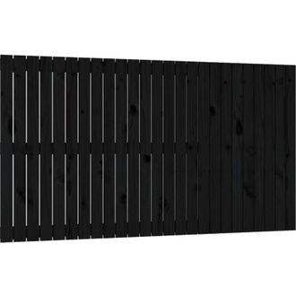 vidaXL Cabecero De Cama De Pared Madera Maciza Pino Negro 159,5x3x90cm Vidaxl