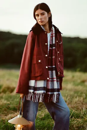 Barbour x Anthropologie Waxed Cotton Sullivan Jacket