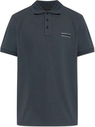 Moncler Polo Shirt met Logo - Heren - Polos - Grijs - S - Katoen - Tops