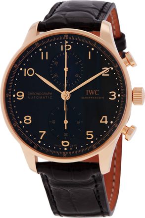 IWC Portugieser Chronograph Automatic Black Dial Mens Watch IW371625