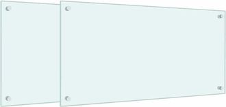 vidaXL Paraschizzi per Cucina 2 pz Bianchi 80x40 cm in Vetro Temperato - Vidaxl