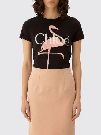 Chlo&eacute; T-shirts in cotone con stampa Fenicottero Chlo&eacute;