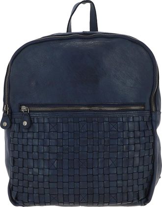 Ashwood Leather Womens Senza Tempo Woven Vintage Wash Backpack - Navy - One Size