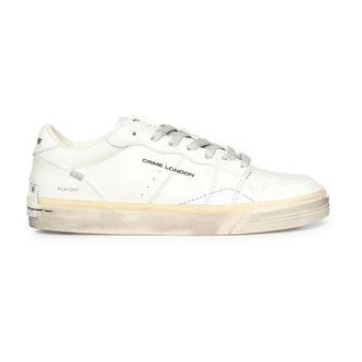 Crime London Sneakers, male, White, Size: 11 US Leather Lace-Up Sneakers