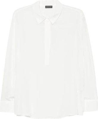 Emporio Armani Camisa de Seda - Blouses & Shirts - Mujer - Blanco - 2XS