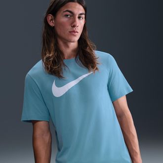 Nike Mens Nike Sportswear Swoosh T-Shirt in Blue | DC5094-464