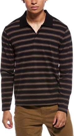 Vince Striped Jersey Polo Shirt